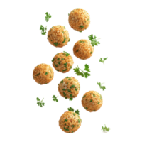 the Falafel balls falling 3D icon cartoon minimalist isolate on transparent background png