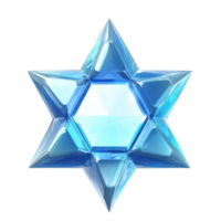 the Diamond Metal Star of David 3D icon cartoon minimalist isolate on transparent background png