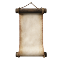 Old vertical paper scroll hanging png