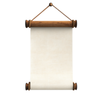 vertical scroll hanging 3D icon cartoon minimalist isolate on transparent background png