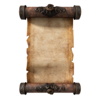 A Blank Old vintage scroll 3D icon cartoon minimalist isolate on transparent background png