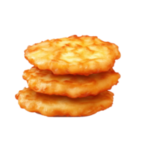 a Potato Latkes 3D icon cartoon minimalist isolate on transparent background png