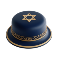 Jewish hat with star of David 3D icon cartoon minimalist isolate on transparent background png