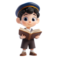 Jewish boy holding holding open book looking at camera isolate on transparent background png
