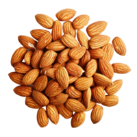 Heap of Almonds top view isolate on transparency background png