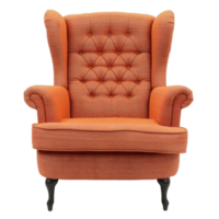 Wingback Chair front view full length isolate on transparency background png