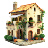 Mediterranean House isolate on transparency background png