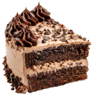 Chocolate cake side view full length isolate on transparency background png