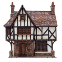 Tudor House front view full length isolate on transparency background png