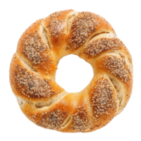 Bread Bagel top view full length isolate on transparency background png