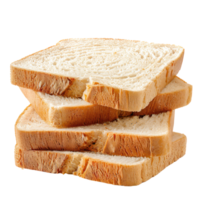 Three slices of bread stacked isolate on transparency background png