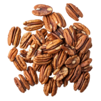 Heap of Pecans top view isolate on transparency background png
