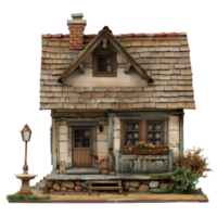 Cottage front view full length isolate on transparency background png