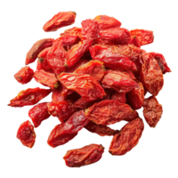 Closeup Dried Goji Berry isolate on transparency background png