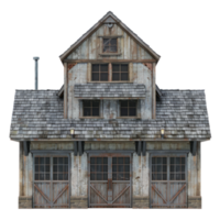 Carriage House front view full length isolate on transparency background png