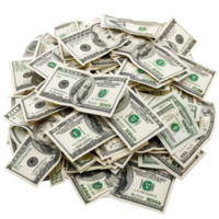 Heap of money. Dollar bills isolate on transparency background png