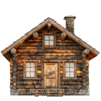 Log Cabin front view full length isolate on transparency background png