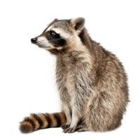 Raccoon side view full body isolate on transparency background png