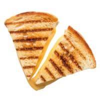 grilled cheese top view full length isolate on transparency background png