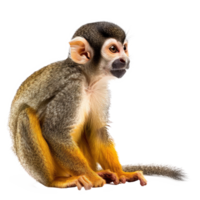Squirrel Monkey side view full body isolate on transparency background png