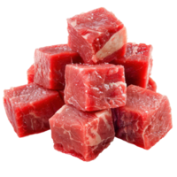 floated meat cubes isolate on transparency background png