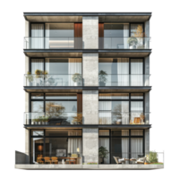 Apartment front view full length isolate on transparency background png