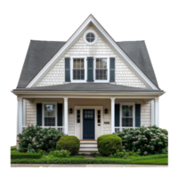 Cape Cod House front view full length isolate on transparency background png