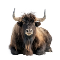 Yak full body isolate on transparency background png