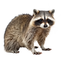 Raccoon full body isolate on transparency background png