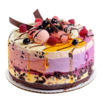 Ice-cream cake front view full length isolate on transparency background png