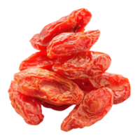 Closeup Dried Goji Berry isolate on transparency background png