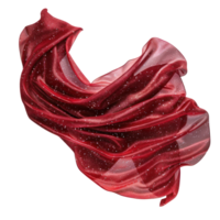 floating red with glitter fabric blowing isolate on transparency background png
