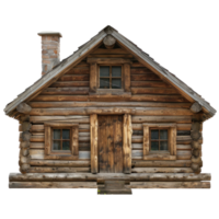 Log Cabin front view full length isolate on transparency background png