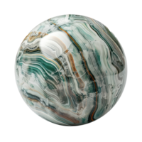floated round marble ball isolate on transparency background png