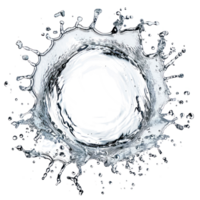 water splash round circle top view isolate on transparency background png