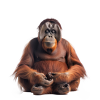 Orangutan full body isolate on transparency background png