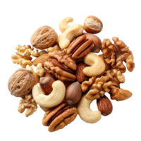 Closeup mix nuts isolate on transparency background png