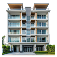Condominium front view full length isolate on transparency background png