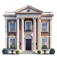 Georgian House front view full length isolate on transparency background png
