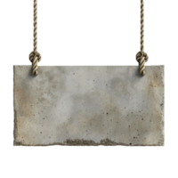 3d Rendering of concrete slab hanging on hook with two ropes isolate on transparency background png