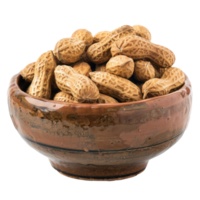 Peanuts in a bowl front view isolate on transparency background png