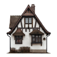 Cottage front view full length isolate on transparency background png