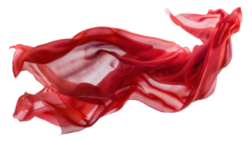 floating red fabric blowing isolate on transparency background png