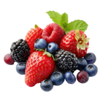 Fresh Mix berries, clipping path isolate on transparency background png