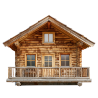 Log Cabin front view full length isolate on transparency background png