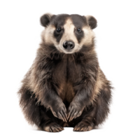 Badger front view full body isolate on transparency background png