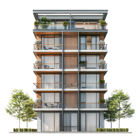 Apartment front view full length isolate on transparency background png