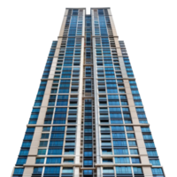 Skyscraper Residential front view full length isolate on transparency background png