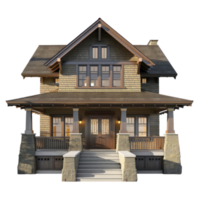 Craftsman House front view full length isolate on transparency background png