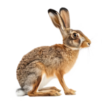 Hare side view full body isolate on transparency background png